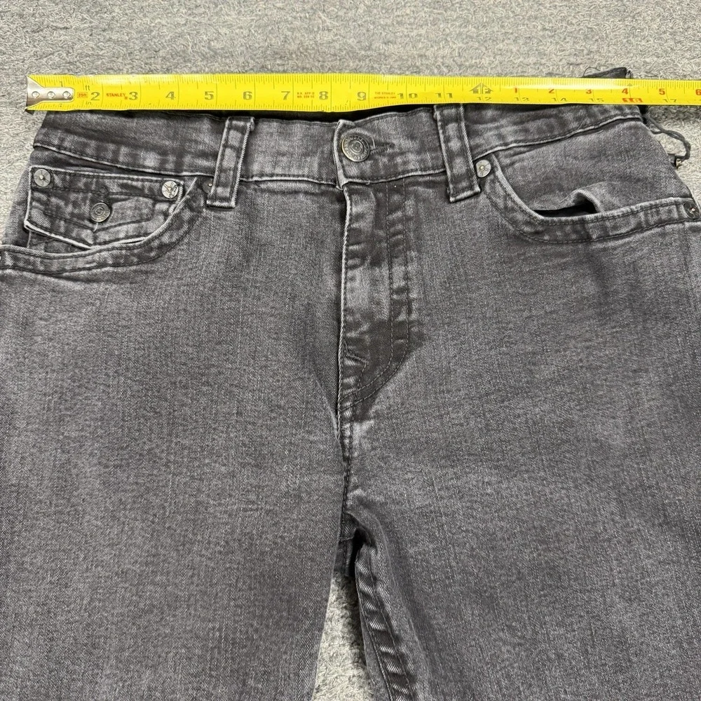 True Religion Ricky Jeans Mens 34x32 Black Flap Relaxed Straight Denim Stretch